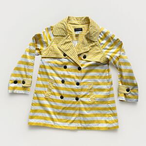 Prosper And Devine Lightweight Jacket Yellow And White Striped Size Medium